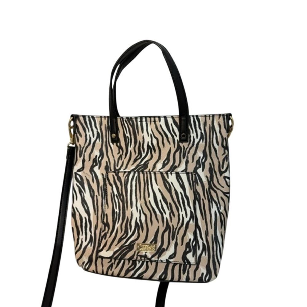 Carlos by Carlos Santana Zebra-Print Tote Bag Purse / Crossbody Straps